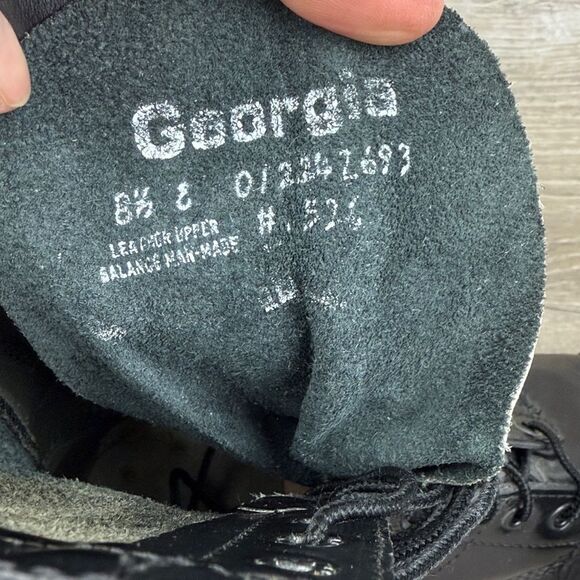 Georgia Boot Co Men’s Sz 8.5E Black Leather 12-Eye Combat Military Jump Boots - Picture 6 of 12